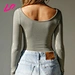 long sleeve boat neck t shirt women's